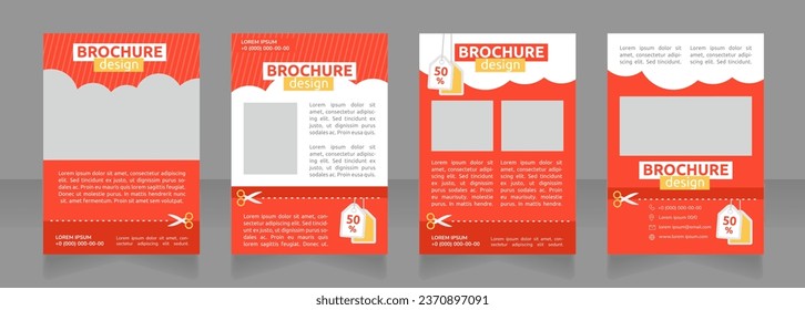 Special gift for customer encouragement blank brochure design. Template set with copy space for text. Premade corporate reports collection. Editable 4 paper pages. Ubuntu Bold, Regular fonts used