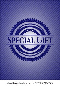 Special Gift emblem with denim texture