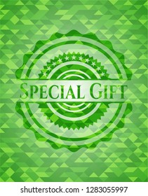 Special Gift green emblem with mosaic background