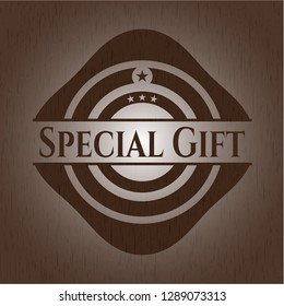 Special Gift retro style wood emblem