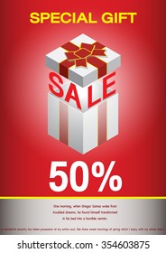 special gift sale on holidays , gift box , poster