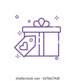 Ilustración especial del vector de regalo. Icono de esquema de compras y comercio electrónico. Archivo EPS 10