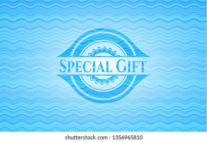 Special Gift water wave concept style badge.