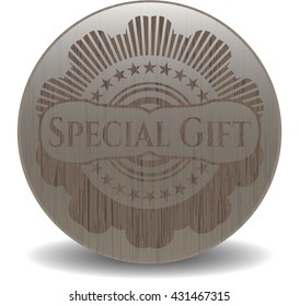Special Gift wood icon or emblem