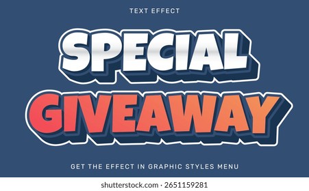 Special giveaway text effect in 3d design