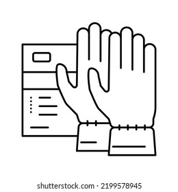 guantes especiales spa salón accesorio vector de icono de línea accesorio. gantes especiales señal de accesorio para salón de spa. símbolo de contorno aislado ilustración negra
