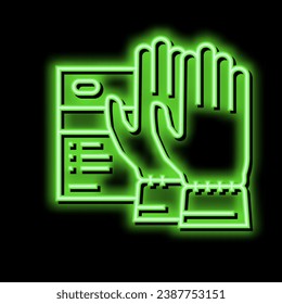 Spezialhandschuhe Spa Salon Accessoire Neon Leuchtzeichen Vektor. Spezialhandschuhe, Spa-Salon, Accessoires Illustration