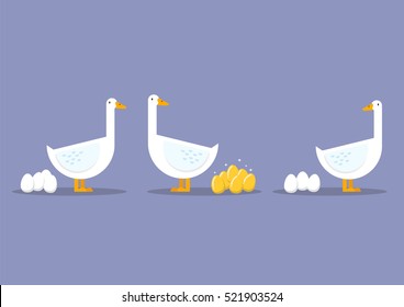 Special goose different through a group of ordinary goose. Business concept