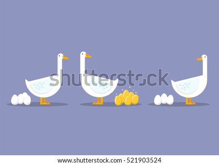 Special goose different through a group of ordinary goose. Business concept