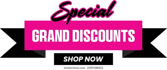 Special Grand Discount Promotional Ecommerce Offer Design Marketing Symbol