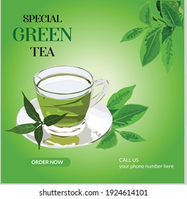 Special Green Tea Social Media Post Banner