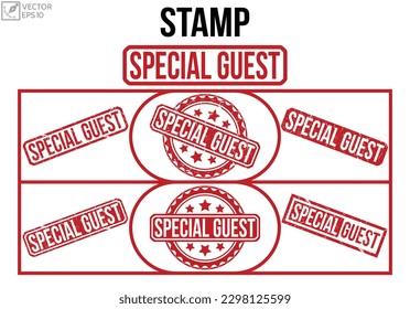 Special Guest stamp red rubber stamp set. Special Guest stamp sign. Special Guest stamp set.