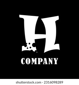 special h letter logo on white background, can be used for art companies, sports, etc