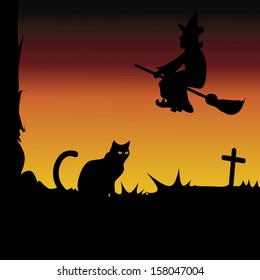 special halloween background with different terror objects