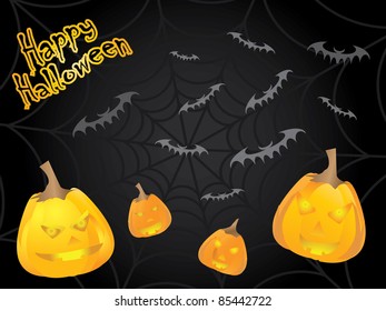 special Halloween card with pumpkins