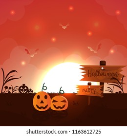 Special Halloween Day with orange horror Background