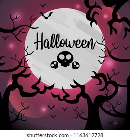 Special Halloween Day with Purple horror Background