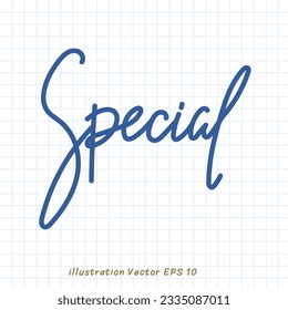 Spezielle Handschrift auf Schachbrettpapier,Flat Modernes Design,Vektorgrafik EPS10