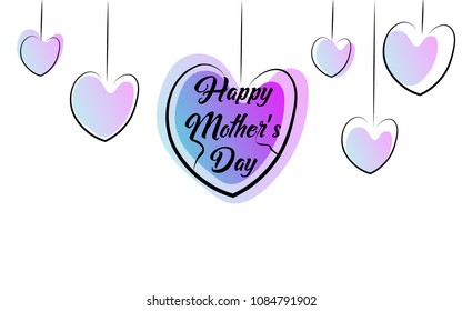Special Happy mother's day illustration lettering with love and heart