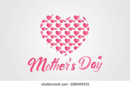 Special happy mother's day lettering with Love heart icon illustration full pink colour vector