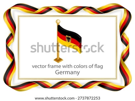 Special horizontal frame designed with German flag colors. Ideal for memorial plaques, national holiday greetings, and official German certificates.