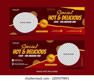 Special hot and delicious food  banner template design