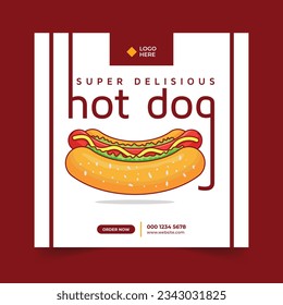 Special hot dog social media post or web banner design vector illustration template 