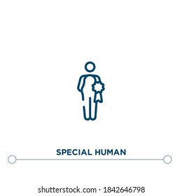 icono de vector de contorno humano especial. ilustración de elemento simple. icono especial de contorno humano a partir del concepto de sentimientos editables. se puede usar para web y móvil
