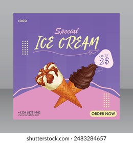 Special Ice Cream Flyer For Marketing Purposes, Restaurant Banner, Restaurant Flyer, Restaurant Poster, Food Banner, Food Poster, Food Flyer, Advertisement Flyer