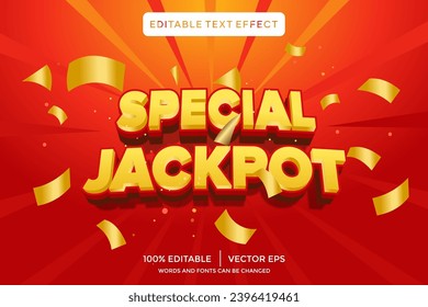 special jackpot 3D text effect template