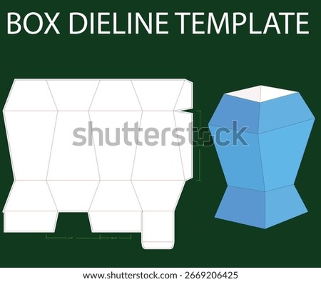 Special jar box 6 inch dieline template. Design Editable Vectoe File. "Box" can be used for a variety of purposes. Some of its common uses are:Packaging: