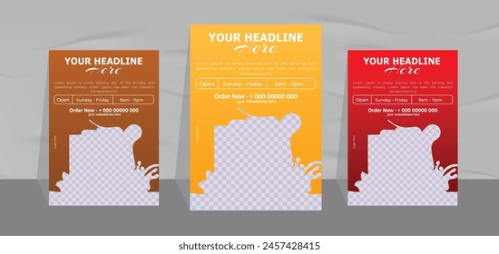special juice menu summer flavors poster flyer design template