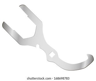 Special key for the water sinks. Vector illustration.