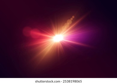 Special lens effect, flash of light. Vector illustration