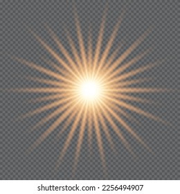 Special lens flare light effect. Light effects. Magical explosion with star dust. Yellow energy flash. Vector light stars. Star burst. Vector illustration