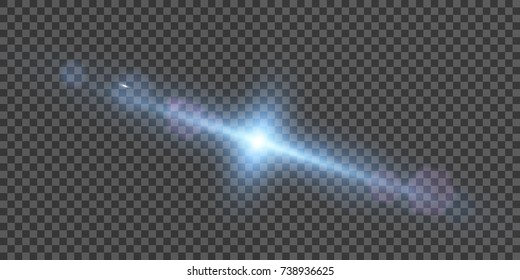 Special lens flare light effect on transparent background. Vector Illustration