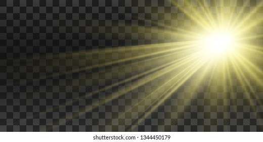 Special lens flash, light effect. The flash flashes rays and searchlight. illust.White glowing light. Beautiful star Light from the rays. The sun is backlit. Bright beautiful star. Sunlight. Glare.
