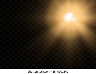 Special lens flash, light effect. The flash flashes rays and searchlight. illust.White glowing light. Beautiful star Light from the rays. The sun is backlit. Bright beautiful star. Sunlight. Glare.