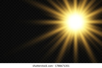 Special lens flash, light effect. The flash flashes rays and searchlight. illust.White glowing light. Beautiful star Light from the rays. The sun is backlit. Bright beautiful star. Sunlight. Glare.