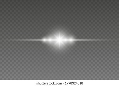 Special lens flash light effect. Glares lines effect. Horizontal optical lens flare light. Vector illustration EPS10