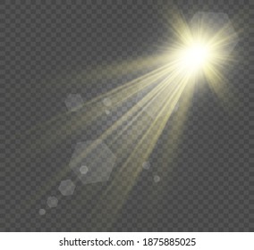 flash especial de lente, efecto de luz. El flash parpadea los rayos y la luz reflectante. Lámpara. Luz blanca brillante. Hermosa estrella Luz de los rayos. El sol está retroiluminado. Hermosa estrella brillante. Luz solar. Glare.	