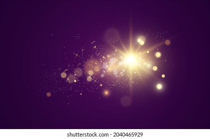 flash especial de lente, efecto de luz. El flash parpadea con rayos y luz reflectante. Lámpara. Luz blanca brillante. Hermosa estrella Luz de los rayos. El sol está retroiluminado. Hermosa estrella brillante. Luz solar. Glare.