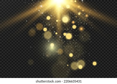 	
Special lens flash, light effect. The flash flashes rays and searchlight. illust.White glowing light. Beautiful star Light from the rays. The sun is backlit. Bright beautiful star. Sunlight. Glare.	