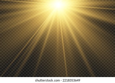 Special lens flash, light effect. The flash flashes rays and searchlight. illust.White glowing light. Beautiful star Light from the rays. The sun is backlit. Bright beautiful star. Sunlight. Glare.	
