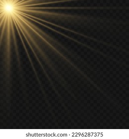 Special lens flash, light effect. The flash flashes rays and searchlight. illust.White glowing light. Beautiful star Light from the rays. The sun is backlit. Bright beautiful star. Sunlight. Glare.