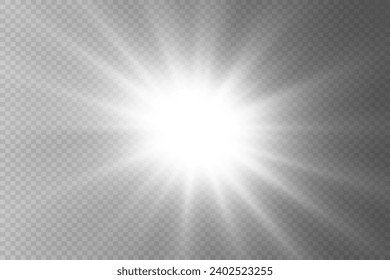 flash especial de lente, efecto de luz. Los destellos de los flash parpadean vigas y focos. Luz blanca brillante. Hermosa estrella Luz de los rayos.