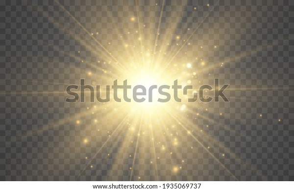 Special lens flash, light effect. The flash
flashes rays and searchlight. illust.White glowing light. Beautiful
star Light from the rays. The sun is backlit. Bright beautiful
star. Sunlight.
Glare.	