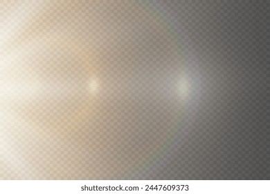 Spezielles Blitzlicht, Lichteffekt. Das Leuchtfeuer blinkt mit Lichtstrahlen. Auf einem transparenten Hintergrund.