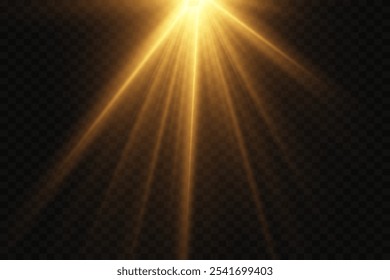 Spezieller Linsenblitz, Lichteffekt. Die Wirkung von Lichtstrahlen aus einem Scheinwerfer. Vektorgrafik