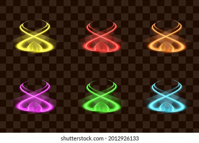 Efecto de luz especial elemento aislado abstracto conjunto colección línea de brillo objeto iluminado